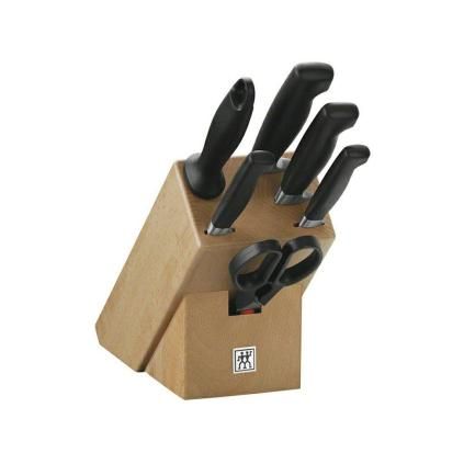 Блок за ножове FOUR STAR, 7 бр., със заточващ прът и ножица, Zwilling