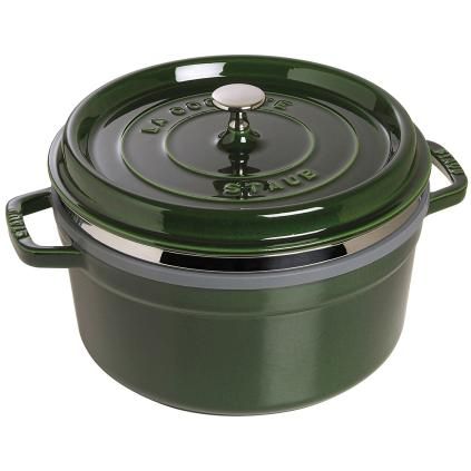 Тенджера COCOTTE 26 см, с вложка за готвене на пара, босилек, чугун, Staub