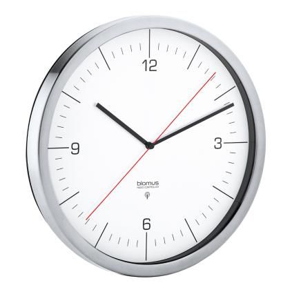 Радиоуправляем стенен часовник RONO ⌀ 24 cм, бял, Blomus