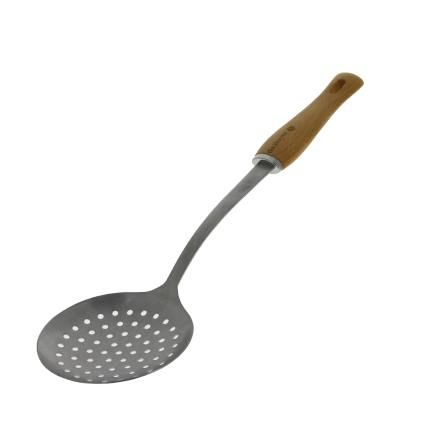 Лъжица с цедка / черпак перфорирана B BOIS, широка, de Buyer