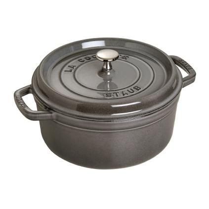 Тенджера 24 см, графитено сиво, чугун, Staub
