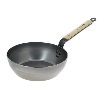 Дълбок тиган соте MINERAL B BOIS 24 см, дървена дръжка, de Buyer
