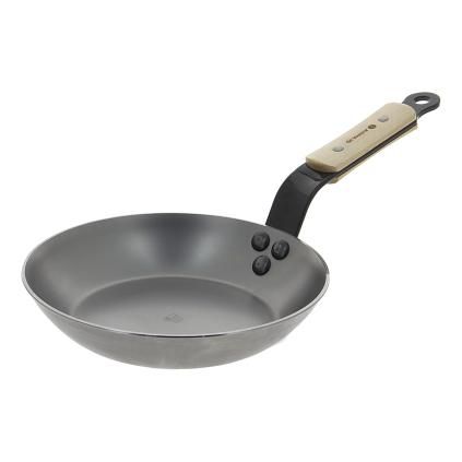 Тиган за пържене MINERAL B BOIS 20 см, дървена дръжка, de Buyer