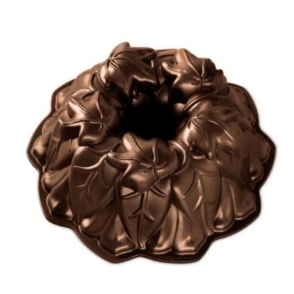Класическа форма за кекс HARVEST LEAVES, бронз, Nordic Ware