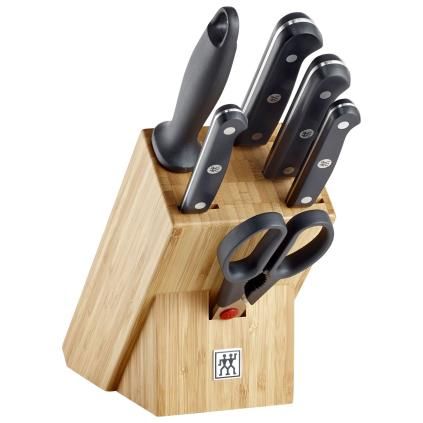 Комплект ножове с блок GOURMET, 7 бр., бамбук, Zwilling