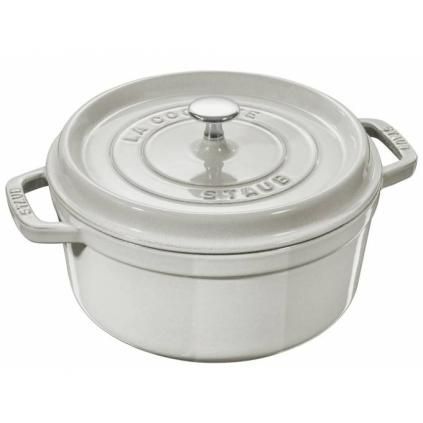 Тенджера COCOTTE 20 cм, кръгла, бяла, чугунена, Staub