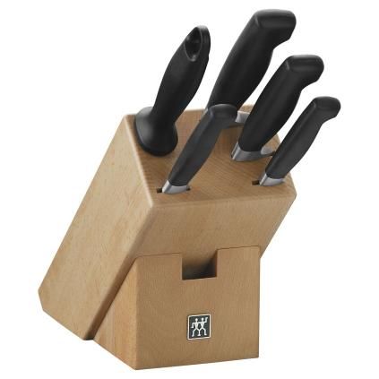 Комплект ножове с блок TWIN FOUR STAR, 6 бр., бук, Zwilling
