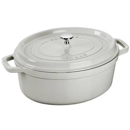 Съд за готвене COCOTTE 23 см, овален, бял, чугун, Staub