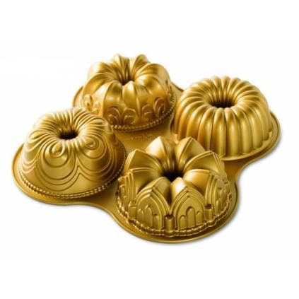 Форма за кекс QUARTET BUNDT, златиста, Nordic Ware