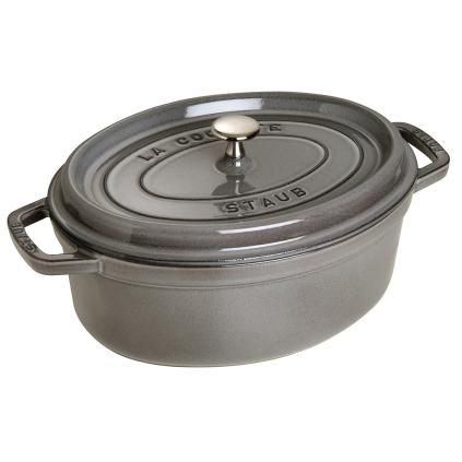 Съд за готвене V 8л, овален, графитено сив, чугун, Staub