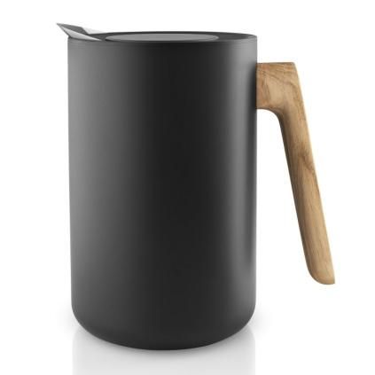 Вакуумна термос кана с дървена дръжка Nordic kitchen черен 1,0 l Eva Trio