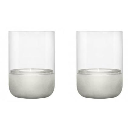 Свещник за чаена свещ CALMA 9 cm, комплект от 2 бр., сив, бетон, Blomus
