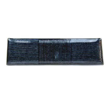 Чиния за суши LINES 33 x 10 cм, тъмно синя, MIJ