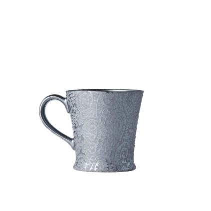 Чаша BLACK SCROLL 200 ml, сребърен, керамика, MIJ