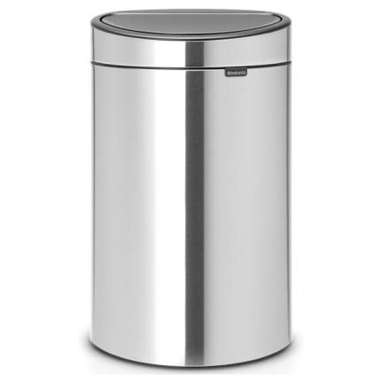 Кош за отпадъци с докосване TOUCH BIN NEW 10 + 23л, устойчив на пръстови отпечатъци, матова стомана, Brabantia