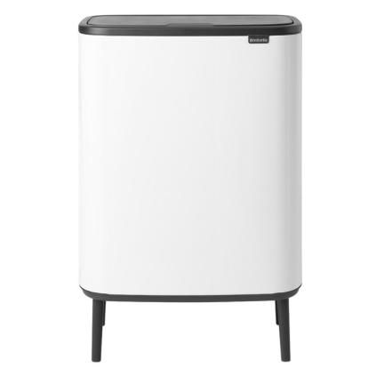 Кош за отпадъци с докосване BO HI 2 x 30л, бял, Brabantia