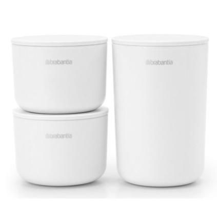 Буркани за съхранение, комплект 3 бр., бели, Brabantia