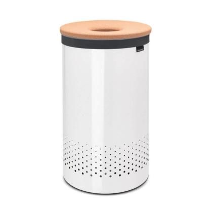 Кош за пране 60л, с корков капак, бял, Brabantia
