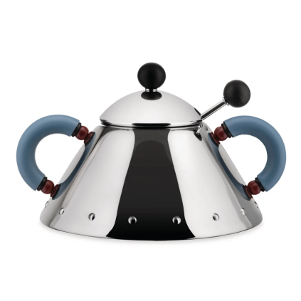 Купа за захар 9097, с лъжица, сребристо / синьо, Alessi,