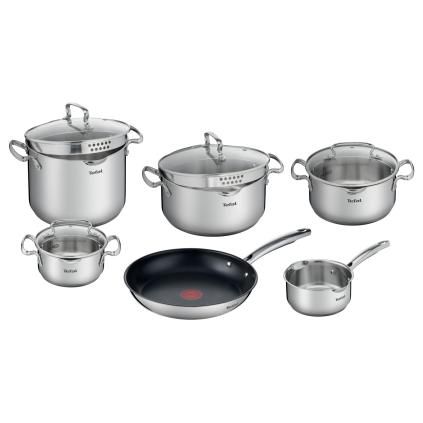Комплект кухненски съдове DUETTO+, комплект от 10 бр., инокс, Tefal