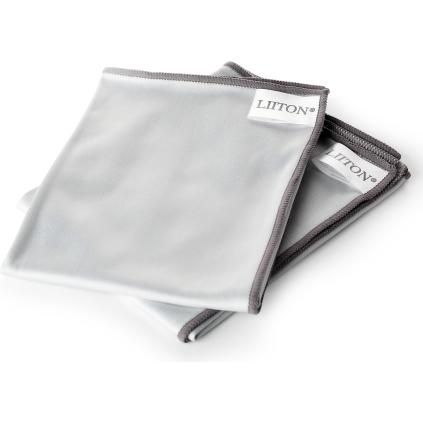Кърпа за полиране 31 x 50 cм, комплект 2 бр., сива, микрофибър, Litton