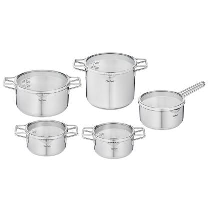 Комплект кухненски съдове NORDICA, комплект от 10 бр., инокс, Tefal