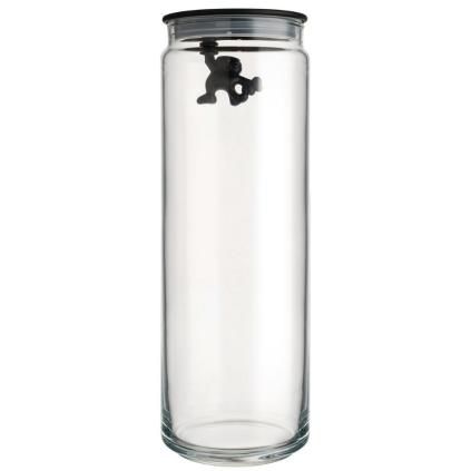 Кухненски буркан за съхранение GIANNI 2л, с черен капак, стъкло, Alessi