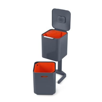 Кошче за отпадъци TOTEM COMPACT 30065 40л, за сортиране на отпадъци, графит, Joseph Joseph