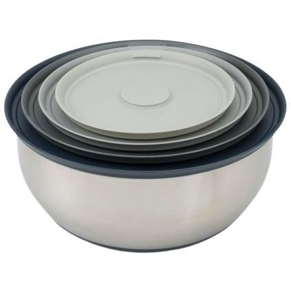 Кухненска купа комплект NEST PREP&STORE 95025, 4 бр., с капаци, неръждаема стомана, Joseph Joseph