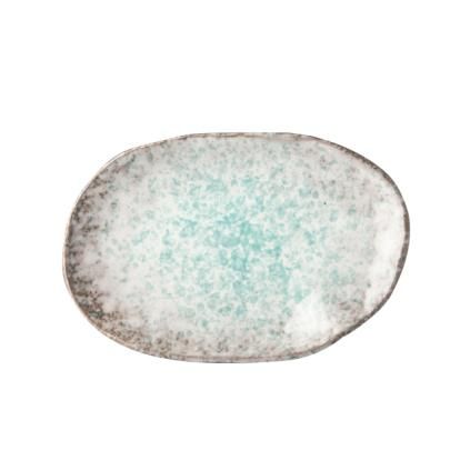 Чиния за десерт AQUA SPLASH 17 x 11 cм, овална, синя, MIJ