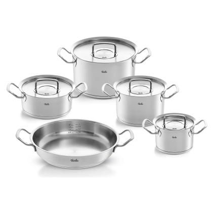 Комплект кухненски съдове ORIGINAL-PROFI COLLECTION, с касерола и сервиращ тиган, комплект от 5 бр., инокс, Fissler