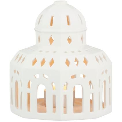 Свещник за чаена свещ URBANIA TIVOLI GLASSALEN, къщичка, бял, Kähler