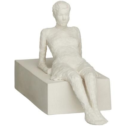 Фигурка THE ATTENTIVE ONE 13 cм, бяла, каменинови изделия, Kähler