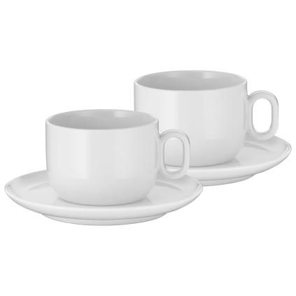 Чаша за кафе с чинийка BARISTA, комплект 2 бр., 160 мл, бяла, WMF