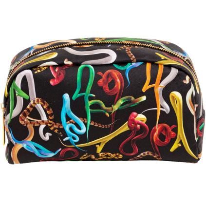 Козметична чанта TOILETPAPER SNAKES 23 x 13 cм, черна, Seletti