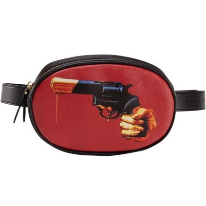Чантичка бъбрек TOILETPAPER REVOLVER 19 x 12 cм, черна, Seletti