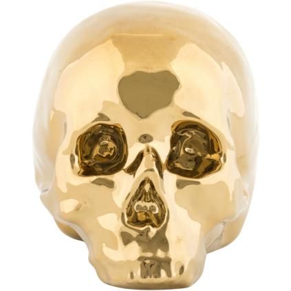 Декорация за дома MEMORABILIA MY SKULL 25 см, златиста, порцелан, Seletti