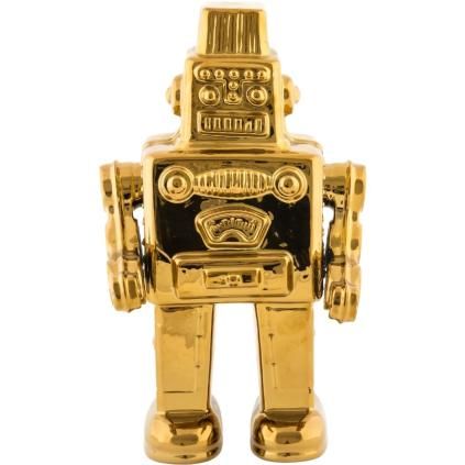 Декорация за дома MEMORABILIA MY ROBOT 30 см, златиста, порцелан, Seletti