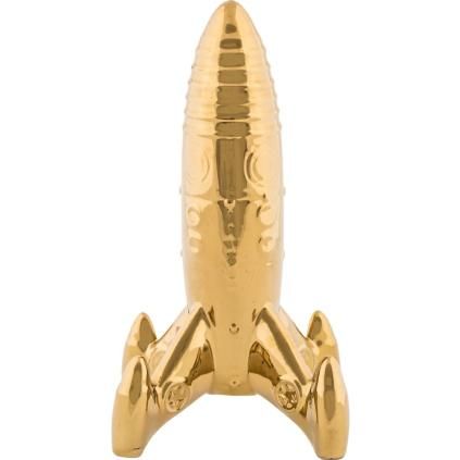 Декорация за дома MEMORABILIA MY SPACESHIP 27 см, златиста, порцелан, Seletti