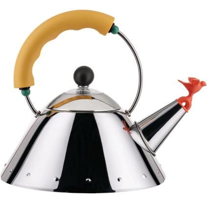 Чайник за котлон 9093 1 l, сребърен / жълт, Alessi