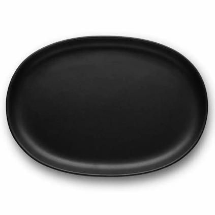 Чиния за вечеря NORDIC KITCHEN 26 cm, овал, черен, керамика с глазура, Eva Trio