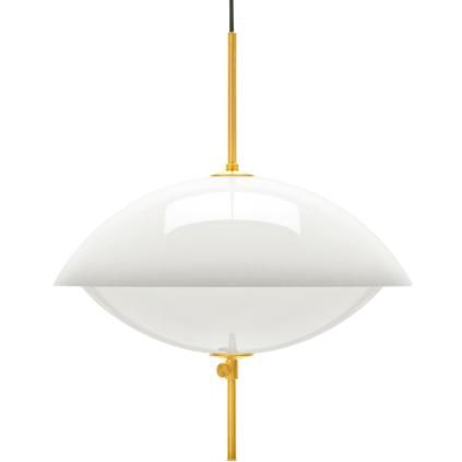 Висяща лампа CLAM 55 см, бяла/месинг, Fritz Hansen