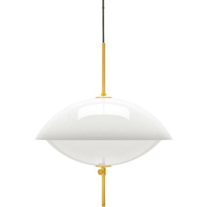 Висяща лампа CLAM 44 см, бяла/месинг, Fritz Hansen