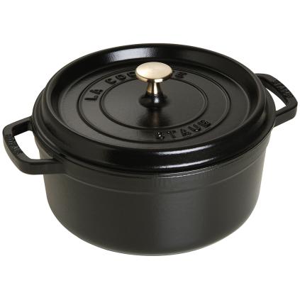 Кръгла саксия, черна O 22 cm Staub