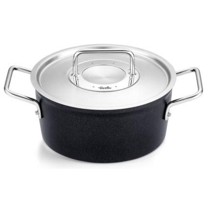 Съдове за готвене ADAMANT 20 cm, 2,7 l, с капак за тенджера от неръждаема стомана, незалепващ повърхност, Fissler