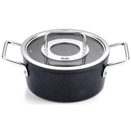 Съдове за готвене ADAMANT 18 cm, 2 l, със стъклен капак за тенджера, незалепващ повърхност, Fissler