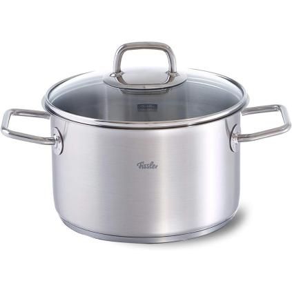Дълбока тенджера VISEO 20 см, сребриста, неръждаема стомана, Fissler