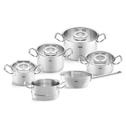 Комплект кухненски съдове ORIGINAL PROFI, 6 бр., сребрист, неръждаема стомана, Fissler