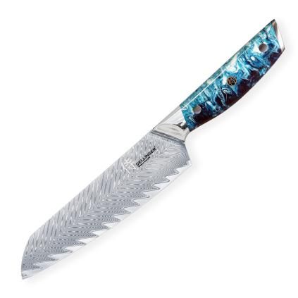 Нож Santoku RESIN FUTURE, 17 см, син, Dellinger