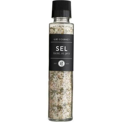 Сол с босилек, чесън и магданоз 250 г, с мелничка, Lie Gourmet